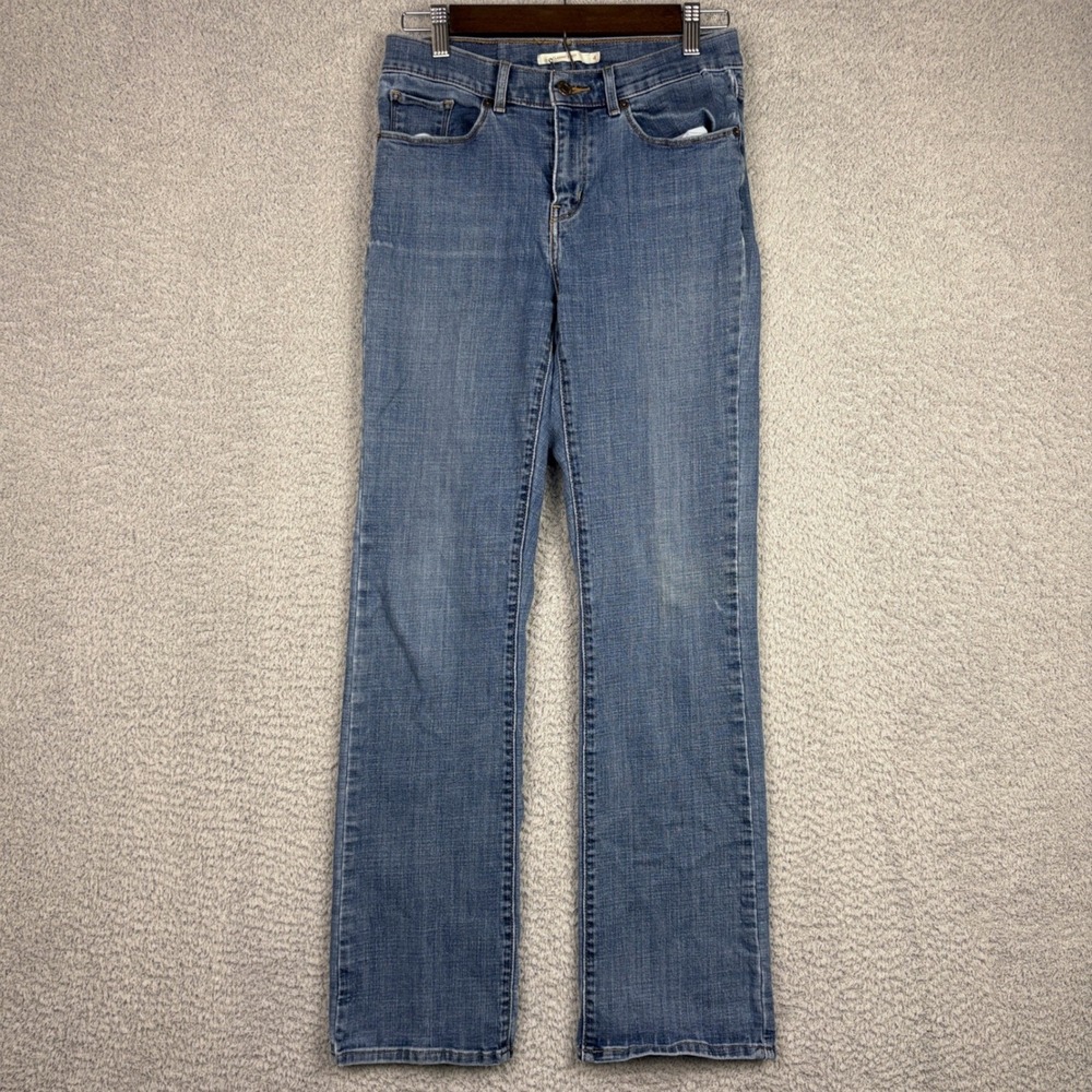 Levis Jeans Womens 4 27x32 Blue Classic Boot Cut Stretch Denim Faded Whiskered